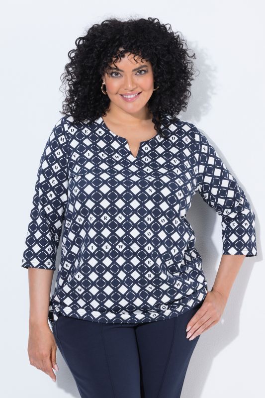 Graphic Print Modern View 3/4 Sleeve Tee