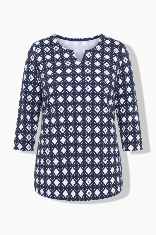 Graphic Print Modern View 3/4 Sleeve Tee