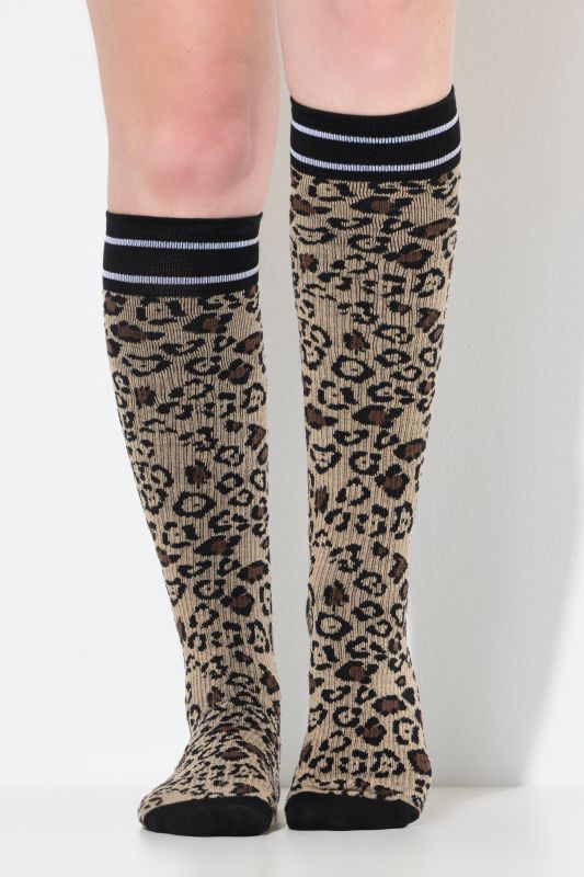 Leopard Print Knee High Compression Socks
