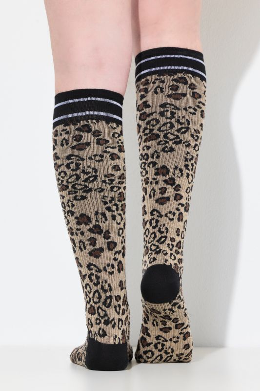Leopard Print Knee High Compression Socks