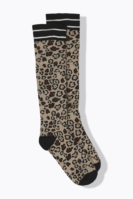 Leopard Print Knee High Compression Socks