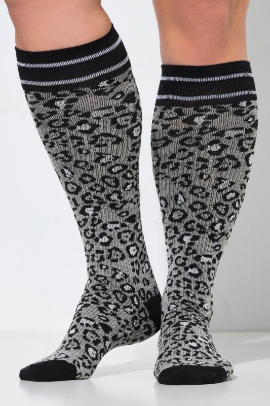 Leopard Print Knee High Compression Socks