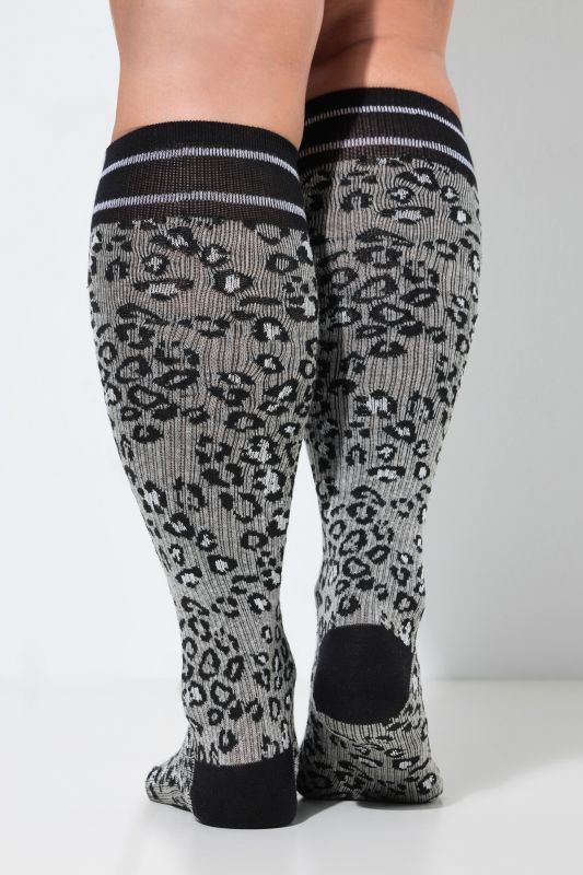 Leopard Print Knee High Compression Socks