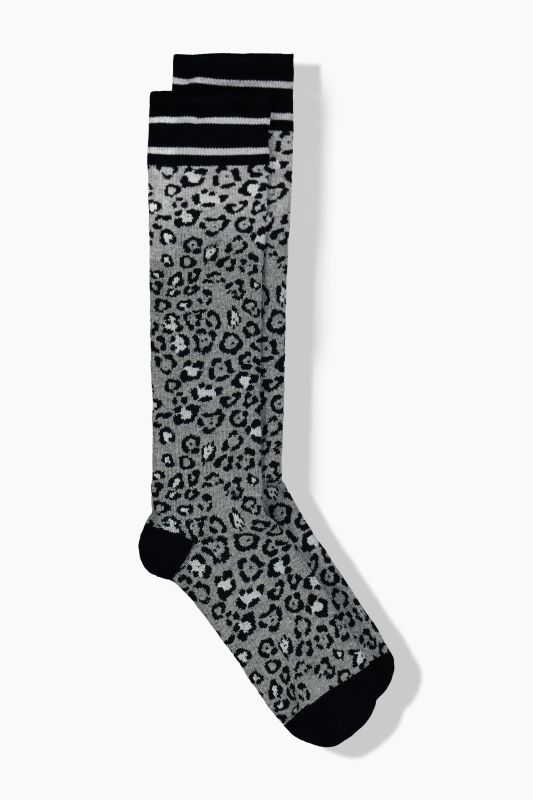 Leopard Print Knee High Compression Socks