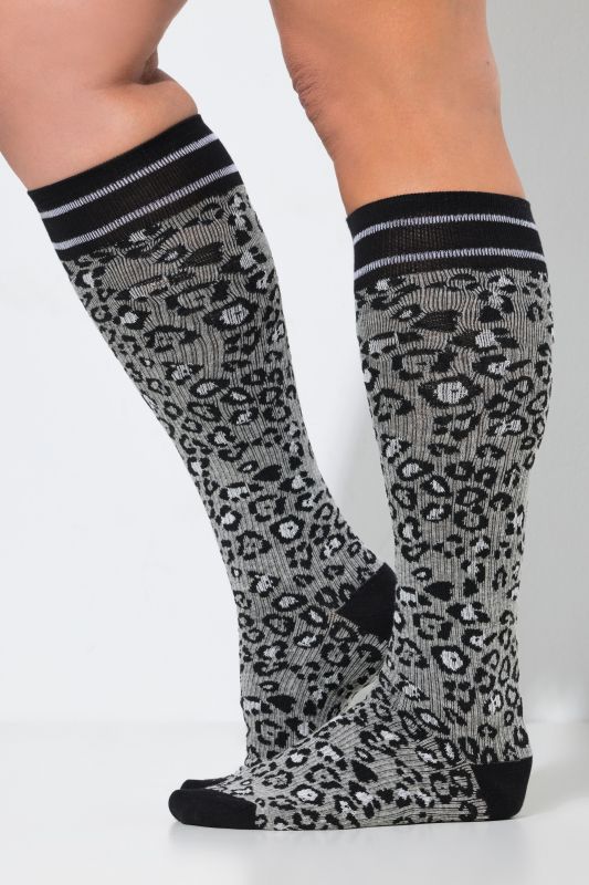 Leopard Print Knee High Compression Socks
