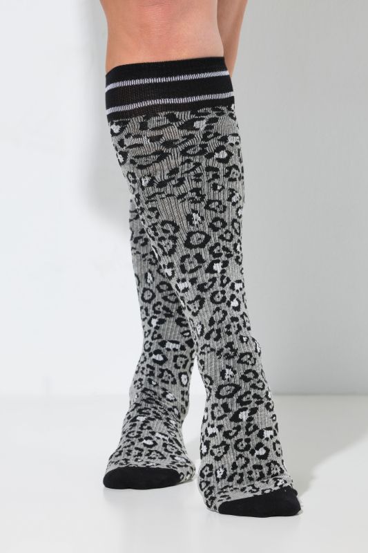 Leopard Print Knee High Compression Socks