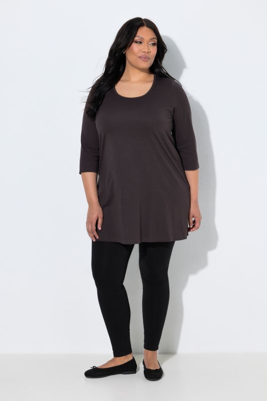 Classic A-Line 3/4 Sleeve Round Neck Knit Tunic