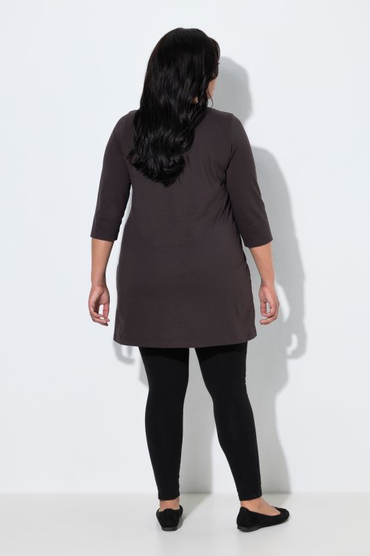 Classic A-Line 3/4 Sleeve Round Neck Knit Tunic