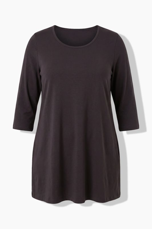 Classic A-Line 3/4 Sleeve Round Neck Knit Tunic