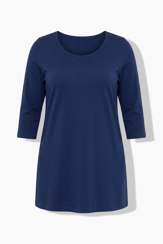 Classic A-Line 3/4 Sleeve Round Neck Knit Tunic