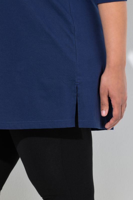 Classic A-Line 3/4 Sleeve Round Neck Knit Tunic
