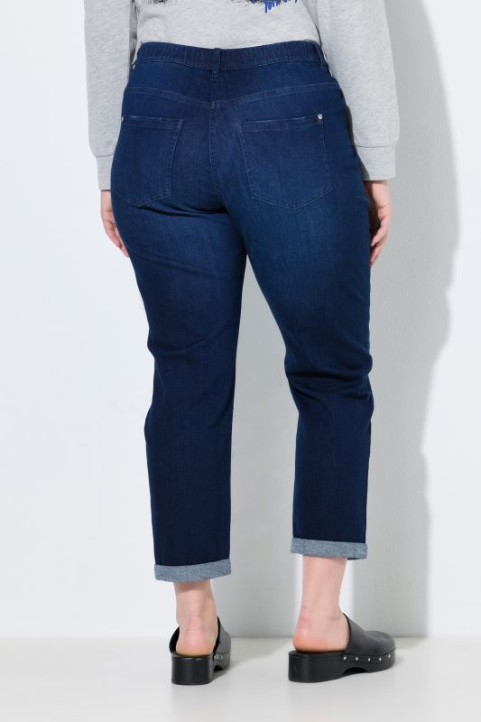 Rivet Detail Stretch Fit Boyfriend Jeans