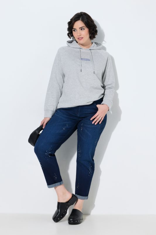 Rivet Detail Stretch Fit Boyfriend Jeans