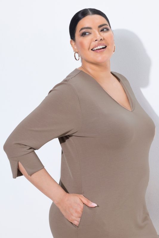Modal Blend 3/4 Sleeve Sweatshirt Dress
