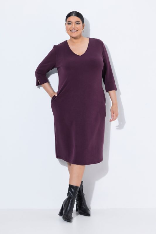 Modal Blend 3/4 Sleeve Sweatshirt Dress