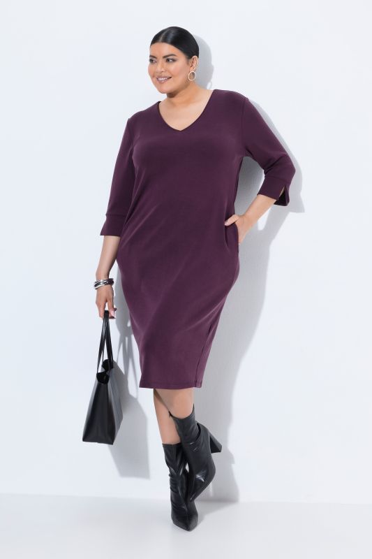 Modal Blend 3/4 Sleeve Sweatshirt Dress