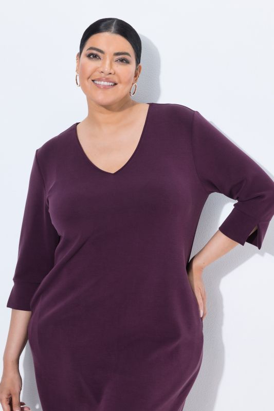 Modal Blend 3/4 Sleeve Sweatshirt Dress