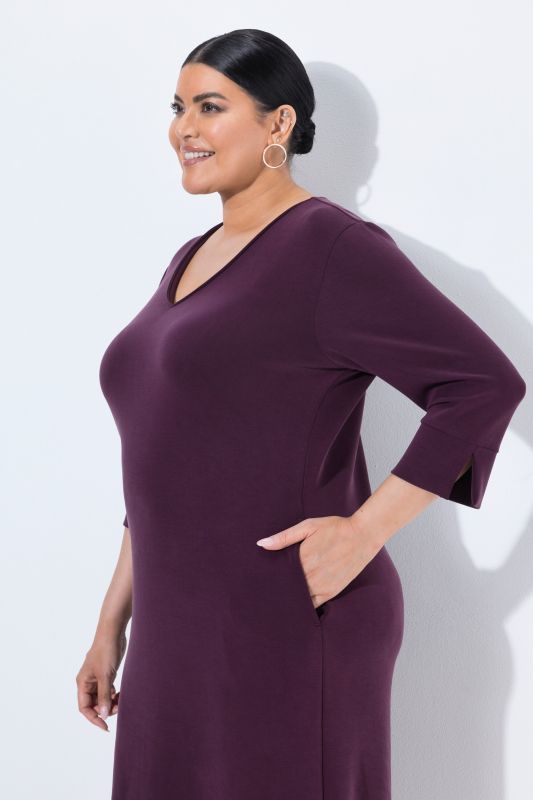 Modal Blend 3/4 Sleeve Sweatshirt Dress