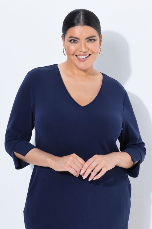 Modal Blend 3/4 Sleeve Sweatshirt Dress