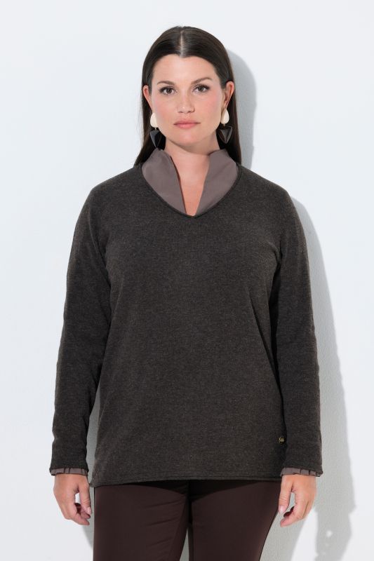 Rolled Edge Long Sleeve Merino Sweater