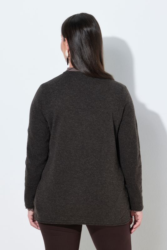 Rolled Edge Long Sleeve Merino Sweater