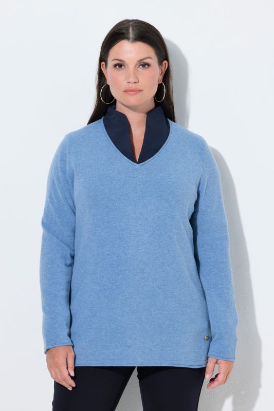 Rolled Edge Long Sleeve Merino Sweater