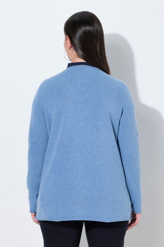 Rolled Edge Long Sleeve Merino Sweater