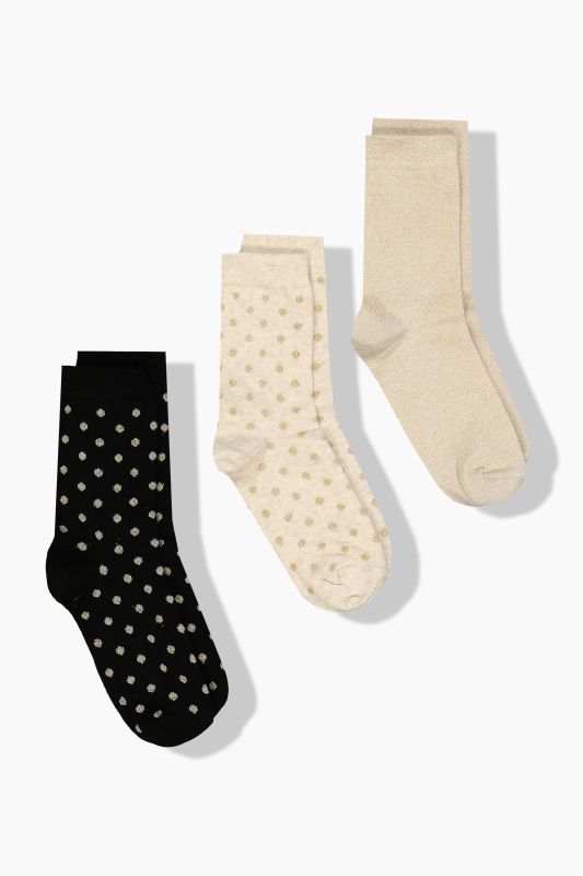 3 Pack Glittering Polka Dot Socks