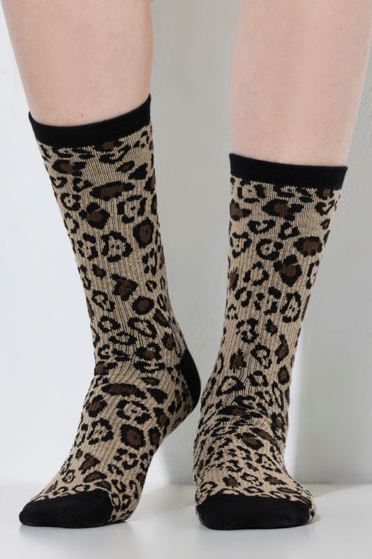 Leopard Print Support Socks