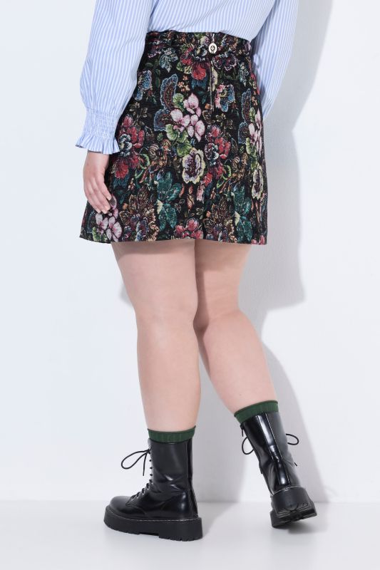 Floral Tapestry Pattern Stretch Fit Pencil Skirt