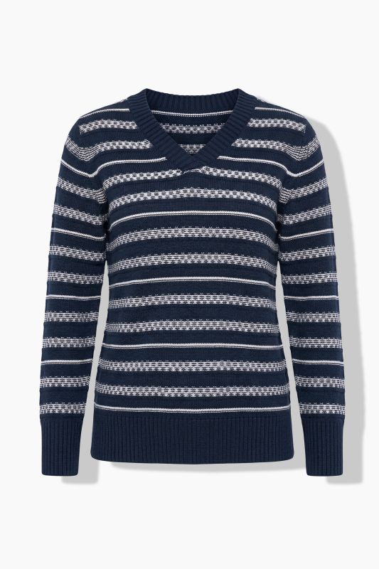Eco Cotton Mixed Stripe Long Sleeve Sweater