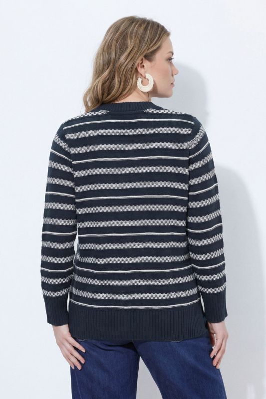 Eco Cotton Mixed Stripe Long Sleeve Sweater