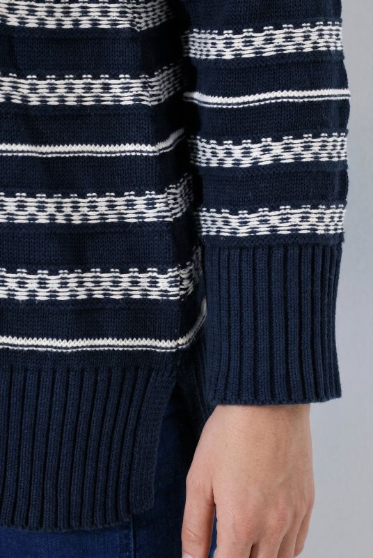 Eco Cotton Mixed Stripe Long Sleeve Sweater