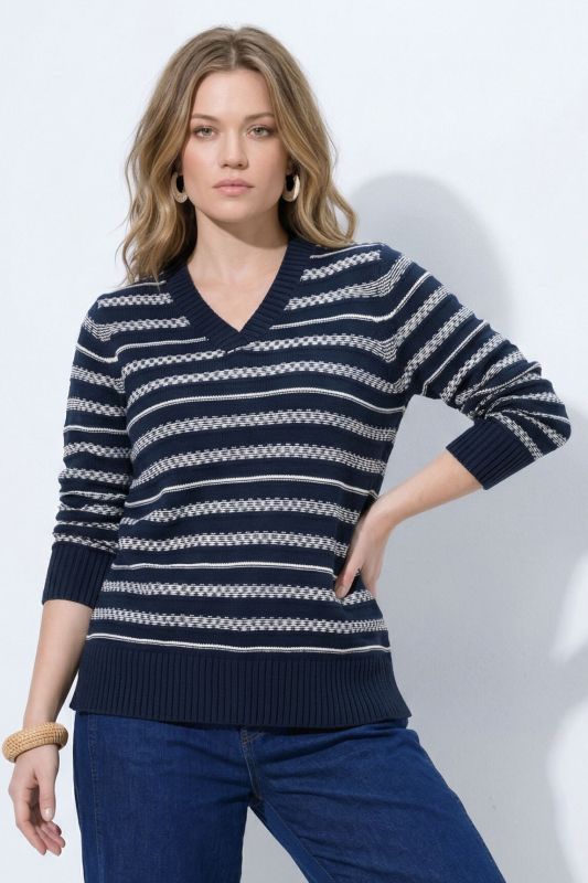 Eco Cotton Mixed Stripe Long Sleeve Sweater