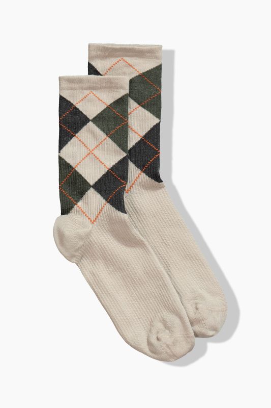 Argyle Crew Length Support Socks