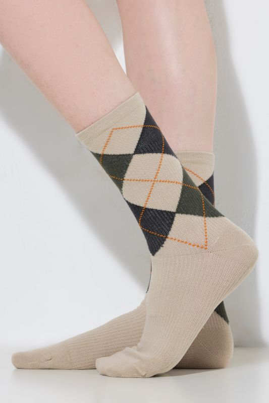 Argyle Crew Length Support Socks