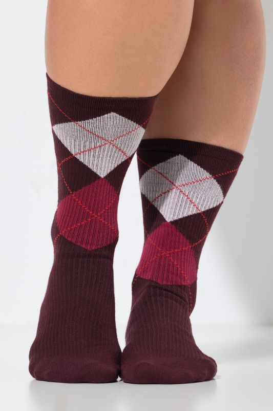 Argyle Crew Length Support Socks