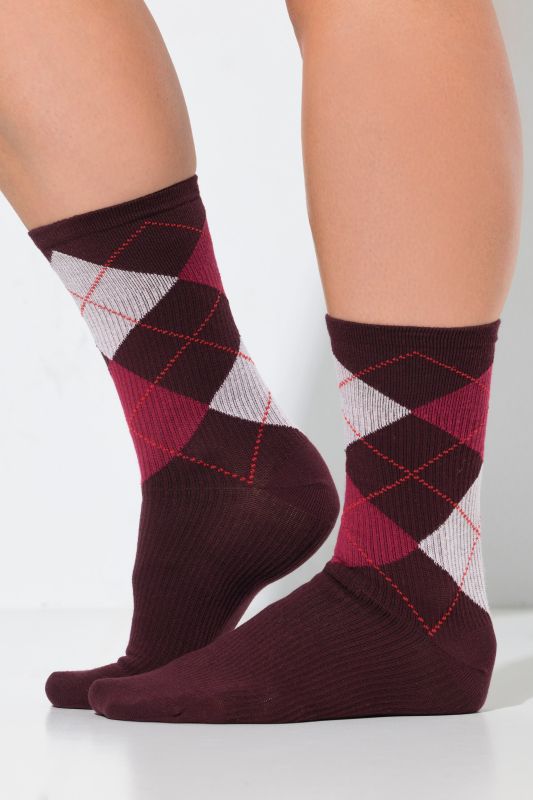 Argyle Crew Length Support Socks