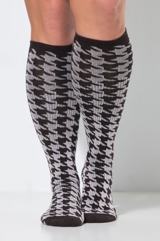 Houndstooth Knee Length Support Socks