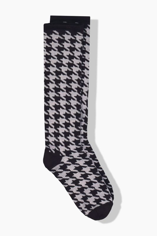 Houndstooth Knee Length Support Socks