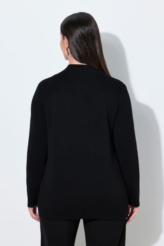 Tonal Rhinestone Long Sleeve Turtleneck Sweater