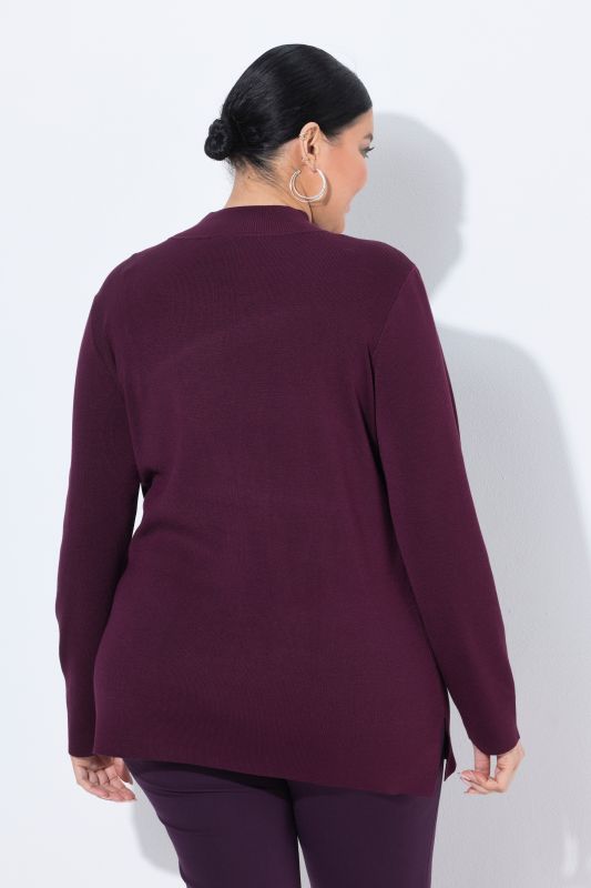 Tonal Rhinestone Long Sleeve Turtleneck Sweater