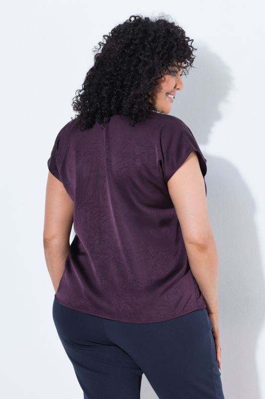 Satin Cap Sleeve V-Neck Blouse