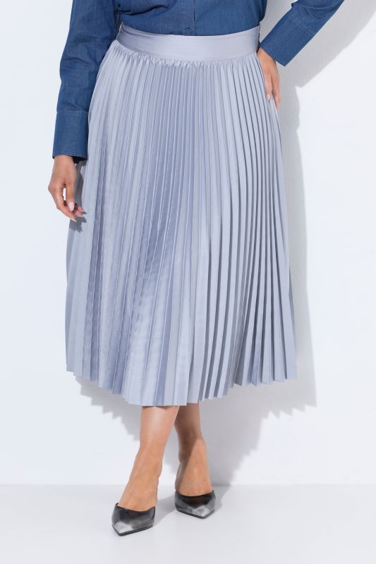 Pleated Comfort Waist Satin Skirt