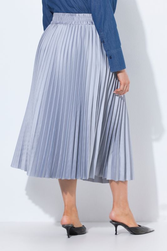 Pleated Comfort Waist Satin Skirt