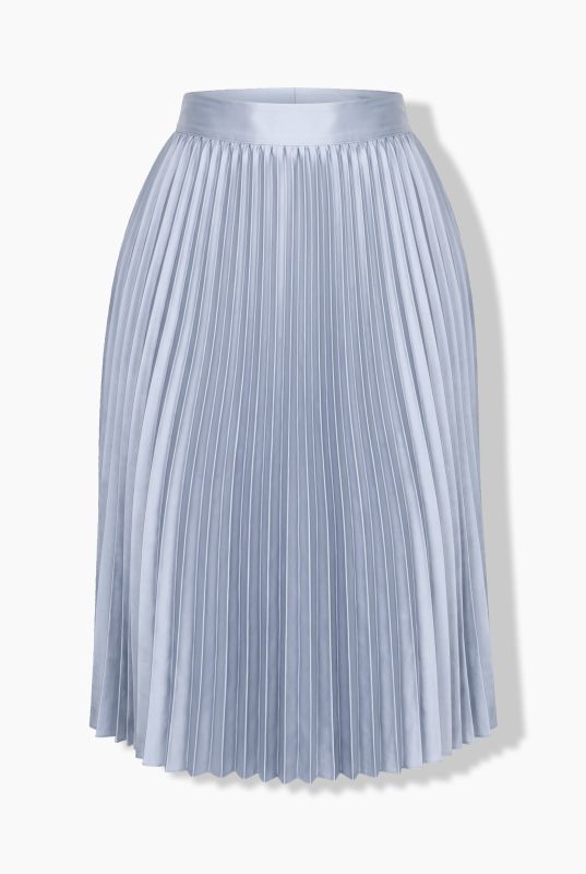 Pleated Comfort Waist Satin Skirt