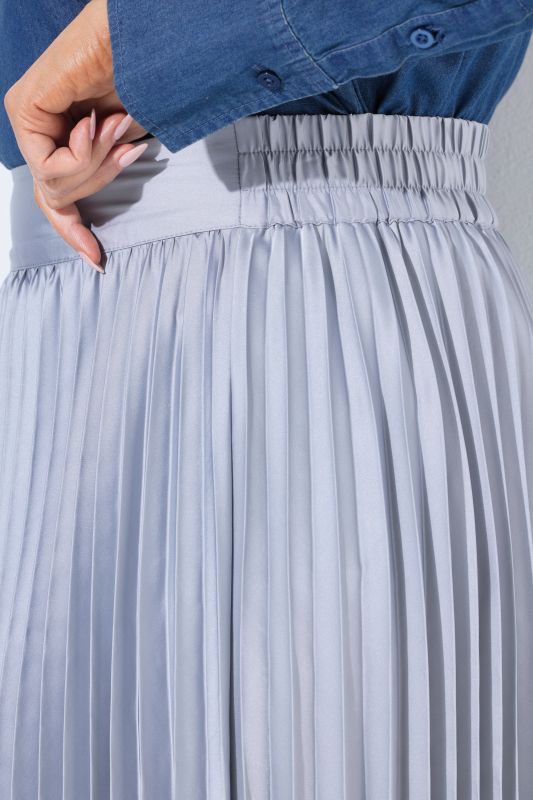Pleated Comfort Waist Satin Skirt