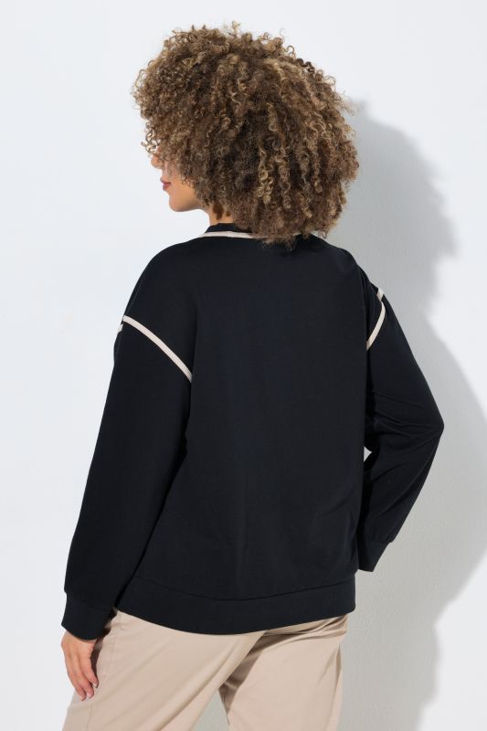 Eco Cotton Contrast Trim Crew Neck Sweatshirt