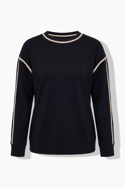 Eco Cotton Contrast Trim Crew Neck Sweatshirt