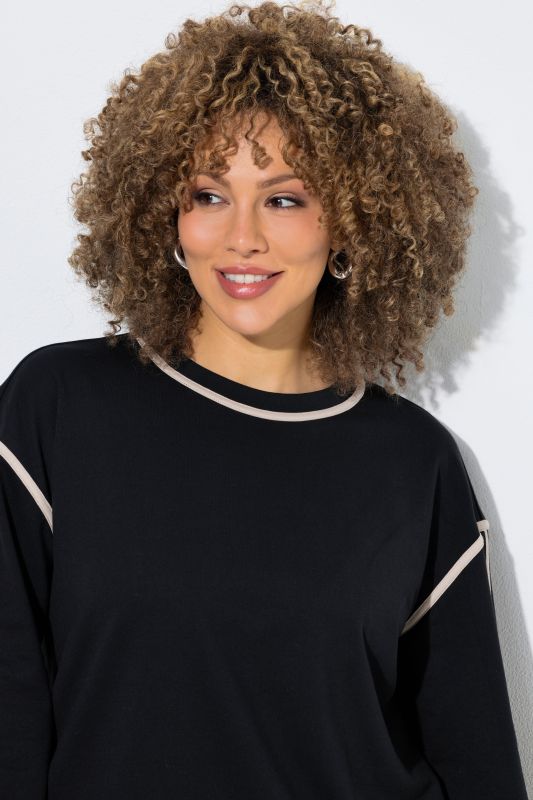 Eco Cotton Contrast Trim Crew Neck Sweatshirt